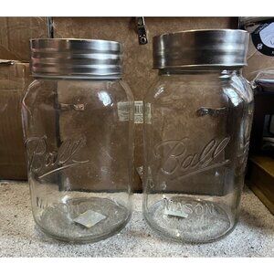 Ball Mason Glass Jars With Stainless Steel Lids - Set Of 2